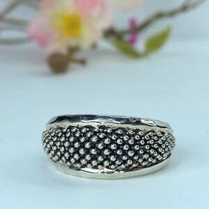 JR9639 Michael Dawkins Stunning Sterling Silver Graduated Tapered Dot men's Ring